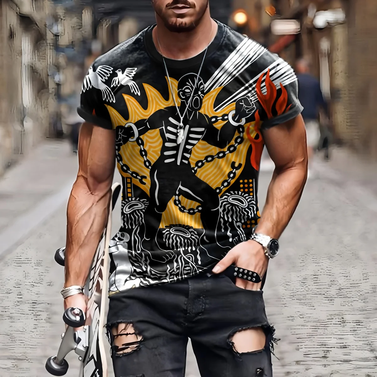 Men'S Ethnic Fashion Trends - Vintage Ethnic Style Pattern T Shirts
