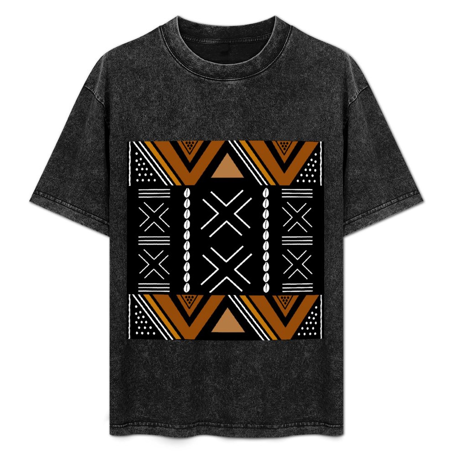 Mudcloth Print Top - African Mud Cloth Bogolan Design T-Shirt