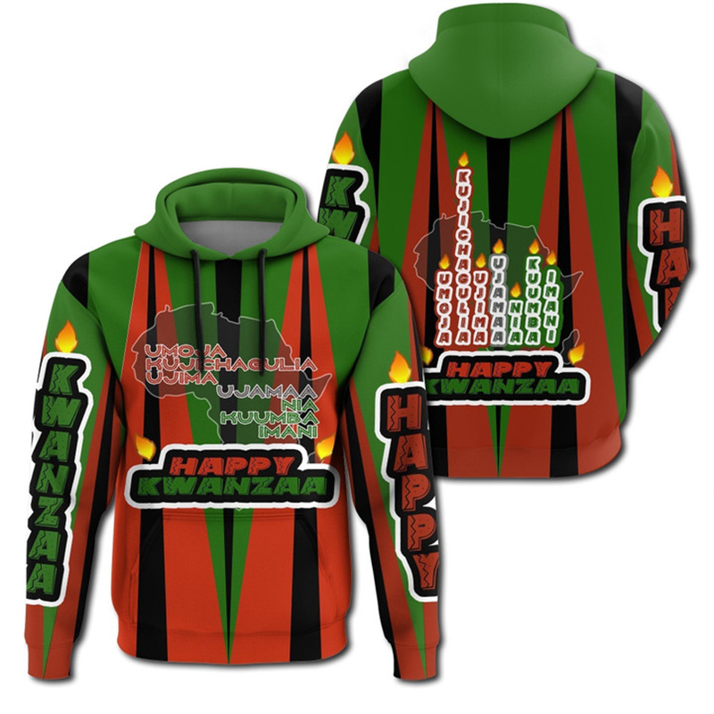 Men'S Ethnic Fashion Trends - African Kwanzaa Hoodies 3D Print Fashion