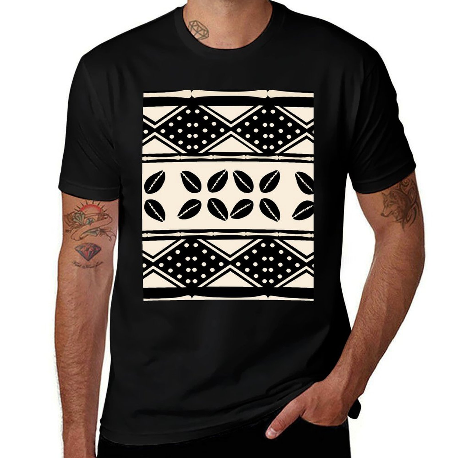 Mudcloth Print Top - African abstract mud cloth pattern T-Shirt
