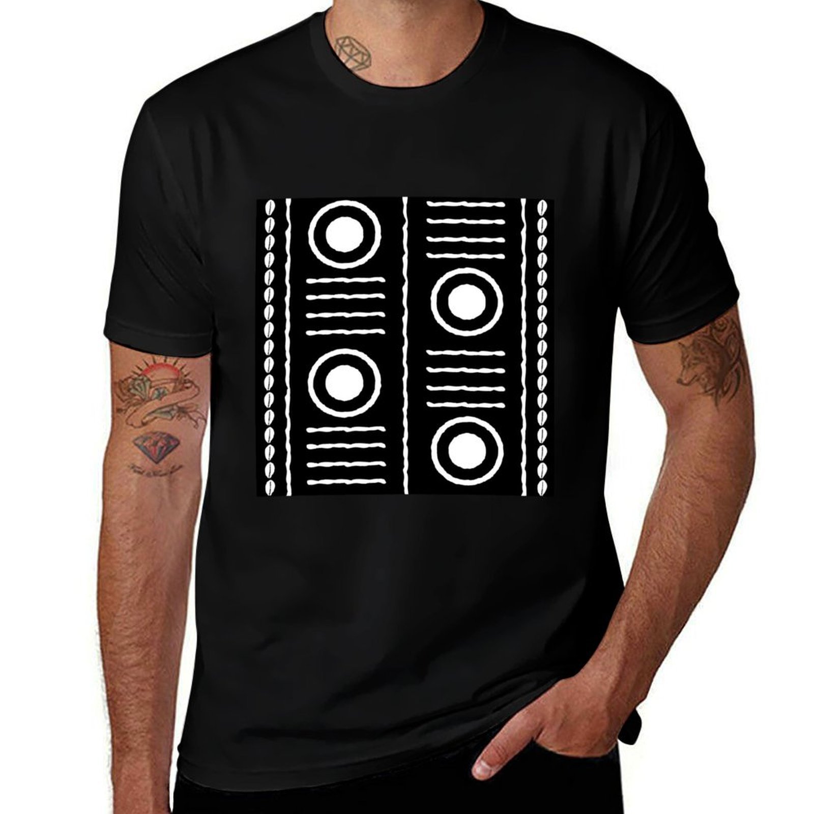 Mudcloth Print Top - Traditional African Mud Cloth Design T-Shirt