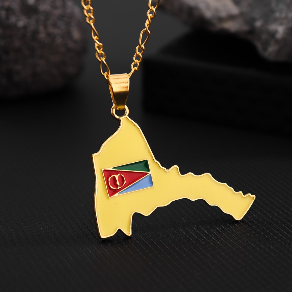Men'S Ethnic Fashion Trends - Exquisite Eritrea Map Pendant Necklace for