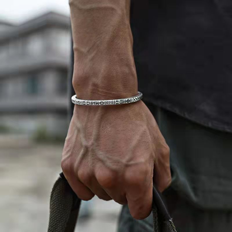 Men'S Ethnic Fashion Trends - Boho Vintage Ethnic Style Engraved Fish