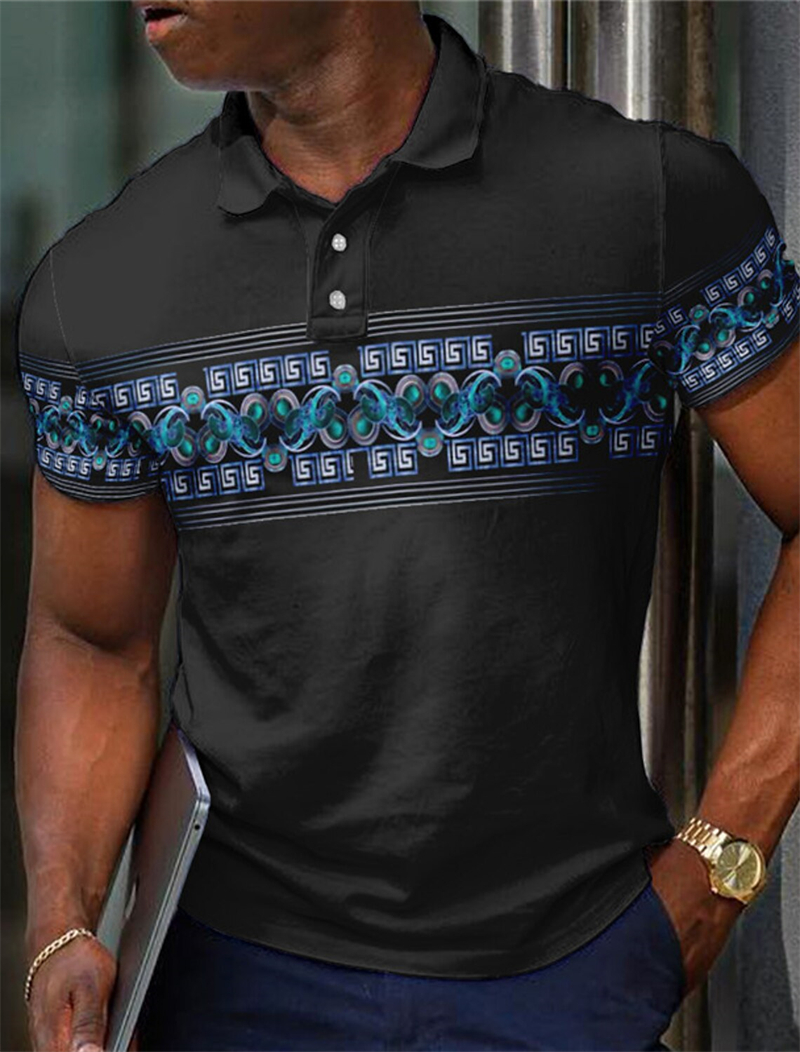 Retro Ethnic Style Polo Shirts - Men'S Ethnic Fashion Trends 评论和价格