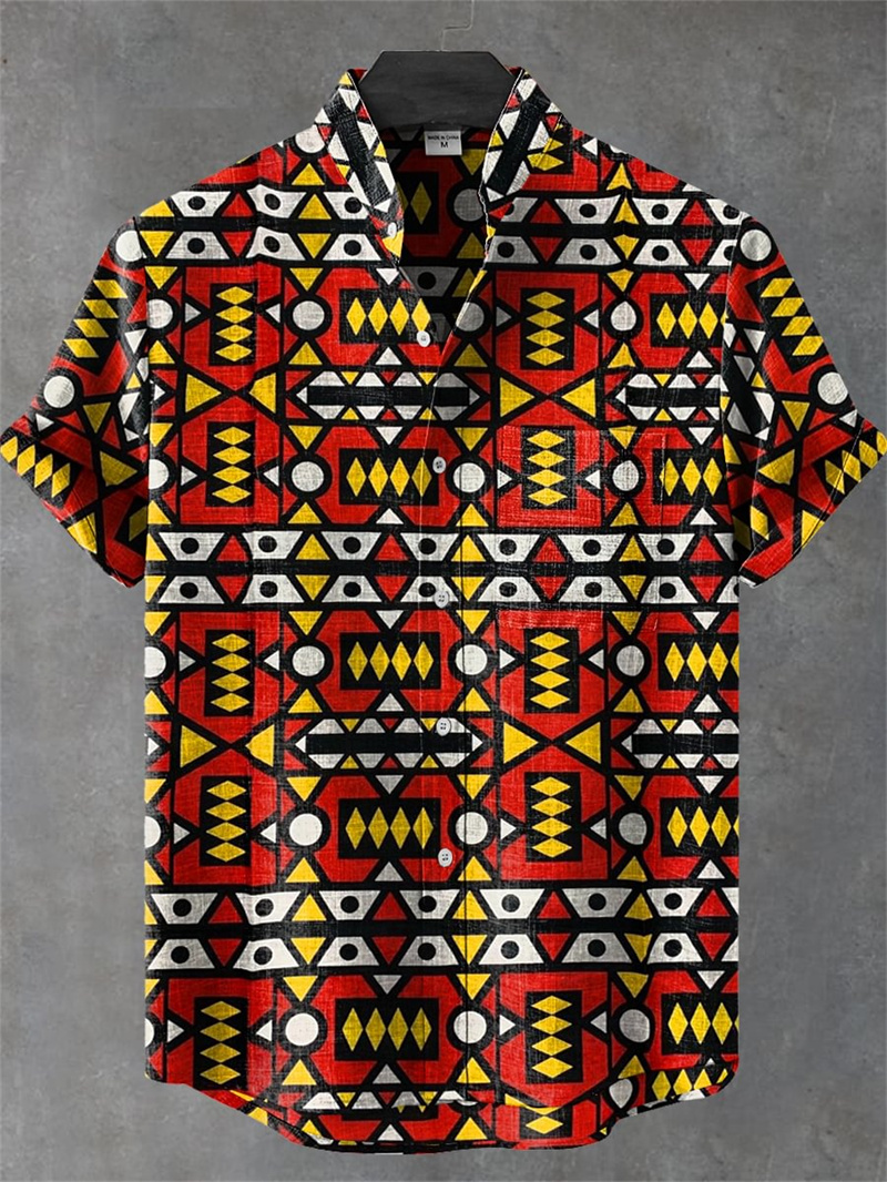 Men's Short Sleeve Shirt Vinta - Men'S Ethnic Fashion Trends 评论和价格