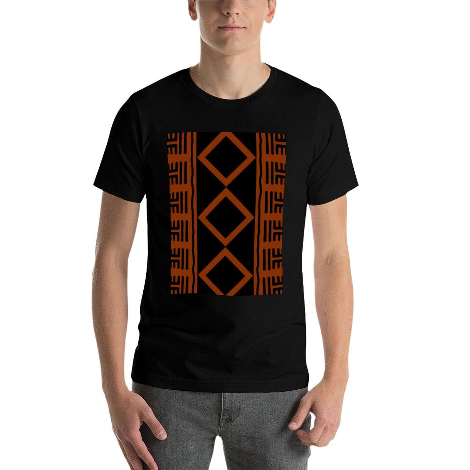 Rust Colored African Mudcloth  - Mudcloth Print Top 评论和价格