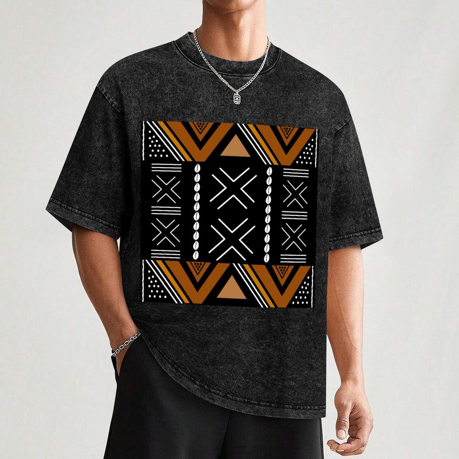 African Mud Cloth Bogolan Desi - Mudcloth Print Top 评论和价格