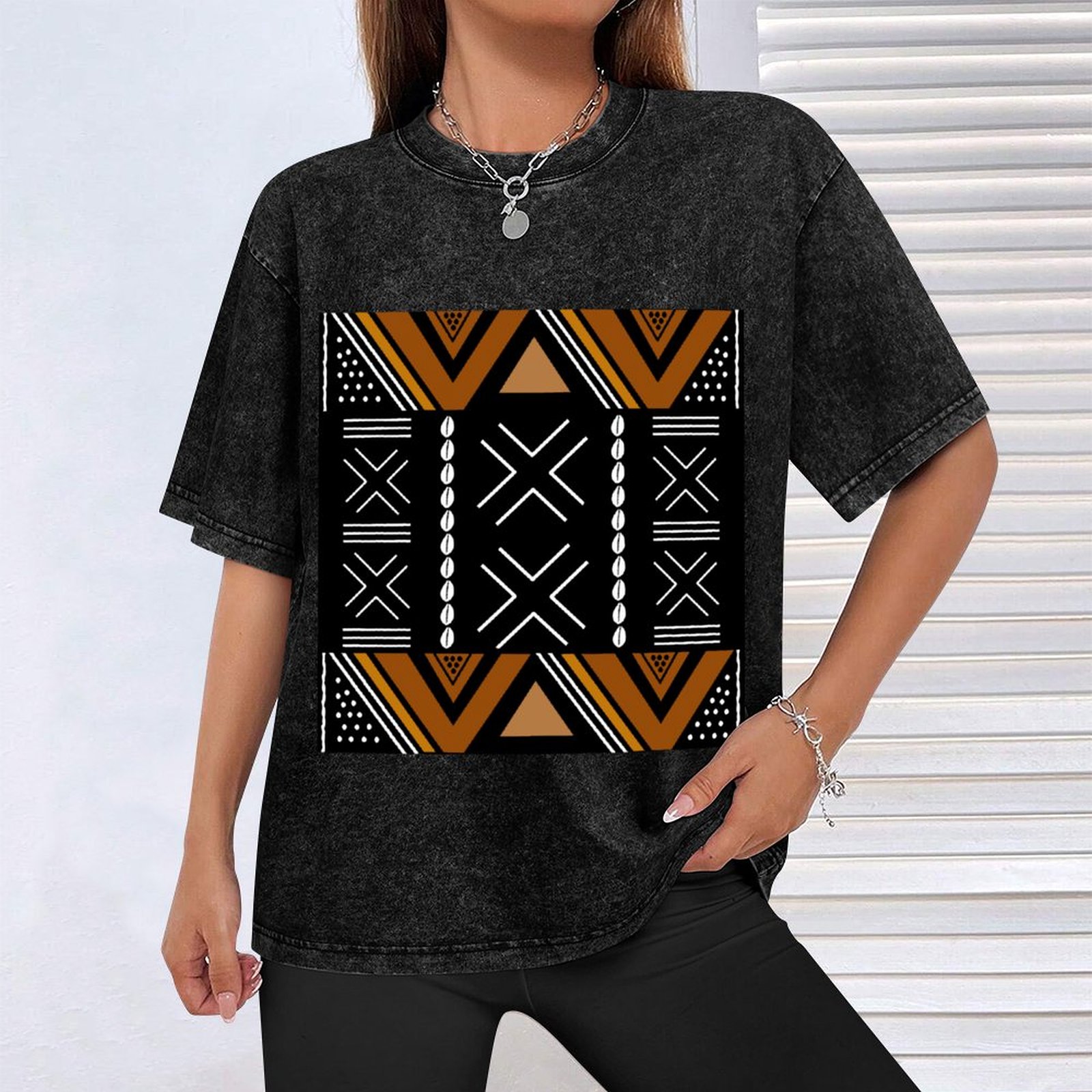 African Mud Cloth Bogolan Desi - Mudcloth Print Top 评论和价格