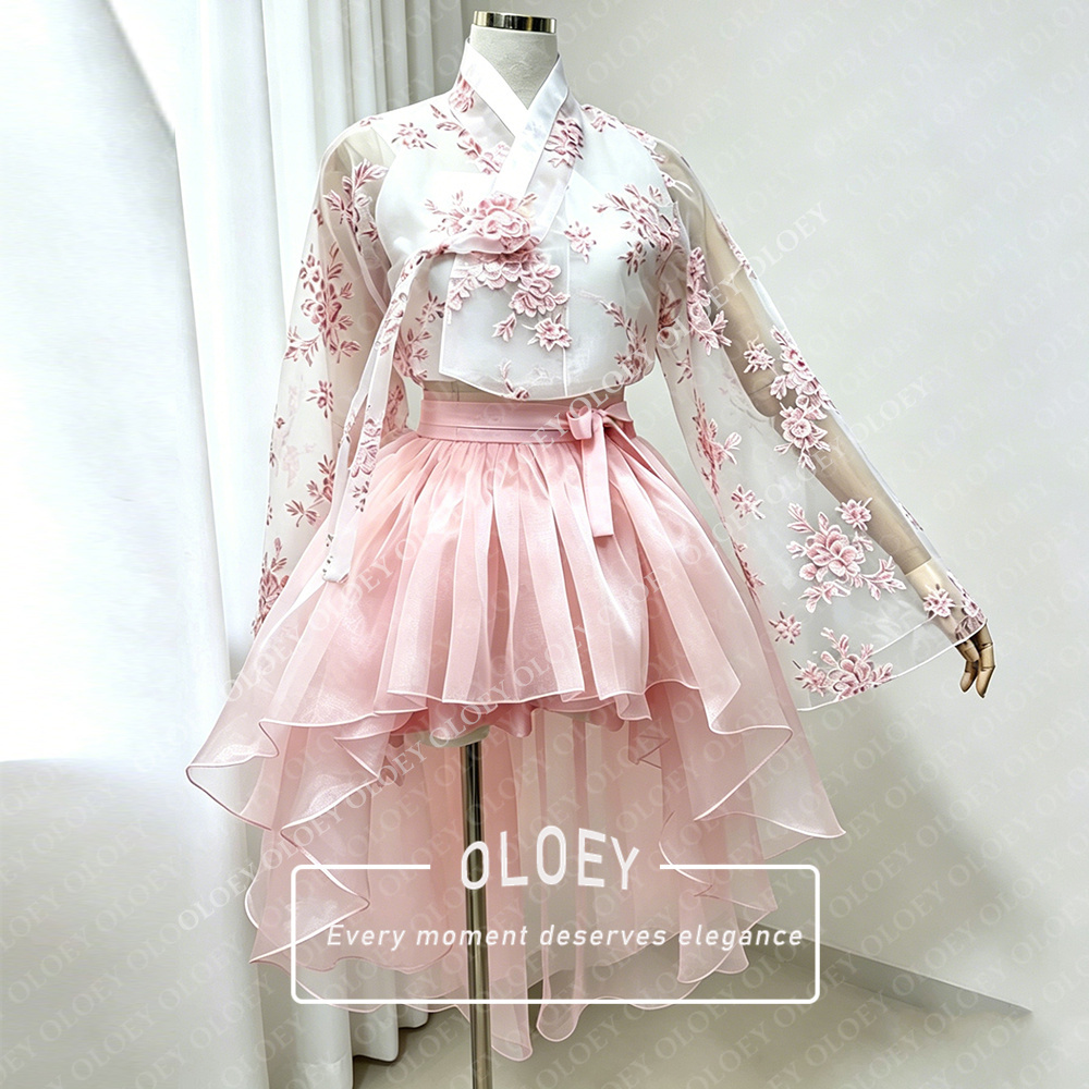 OLOEY Modern Floral Print Shor - Hanbok Modern Set 评论和价格
