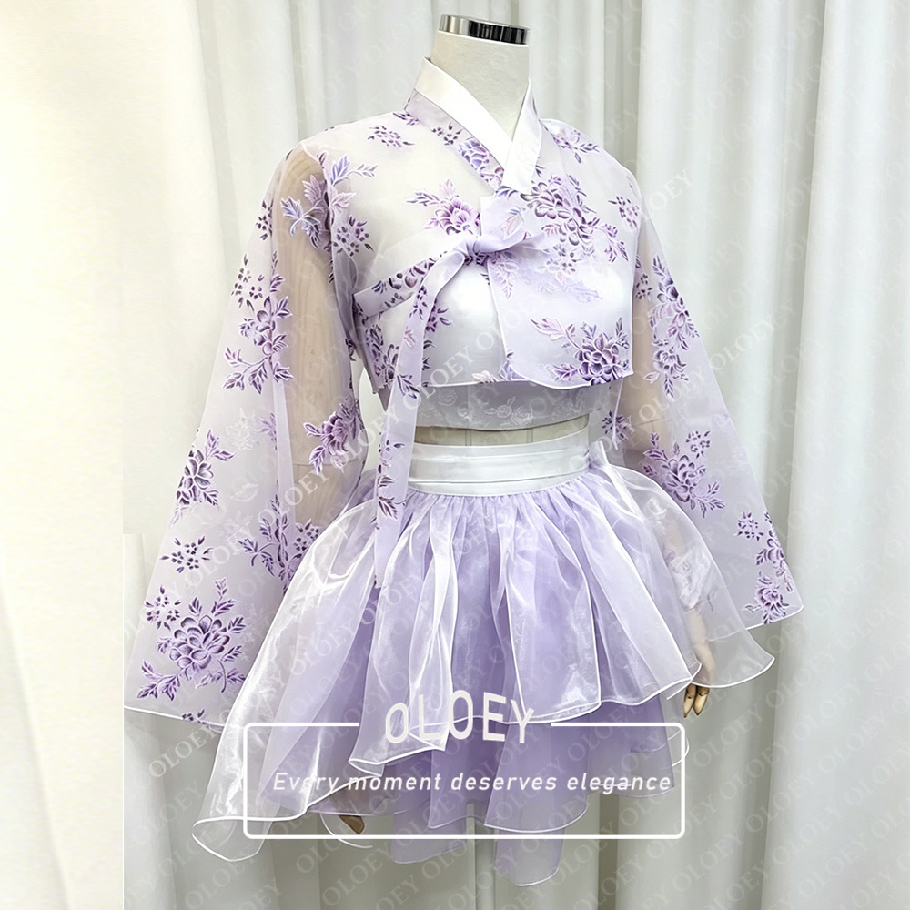 OLOEY Modern Floral Print Shor - Hanbok Modern Set 评论和价格