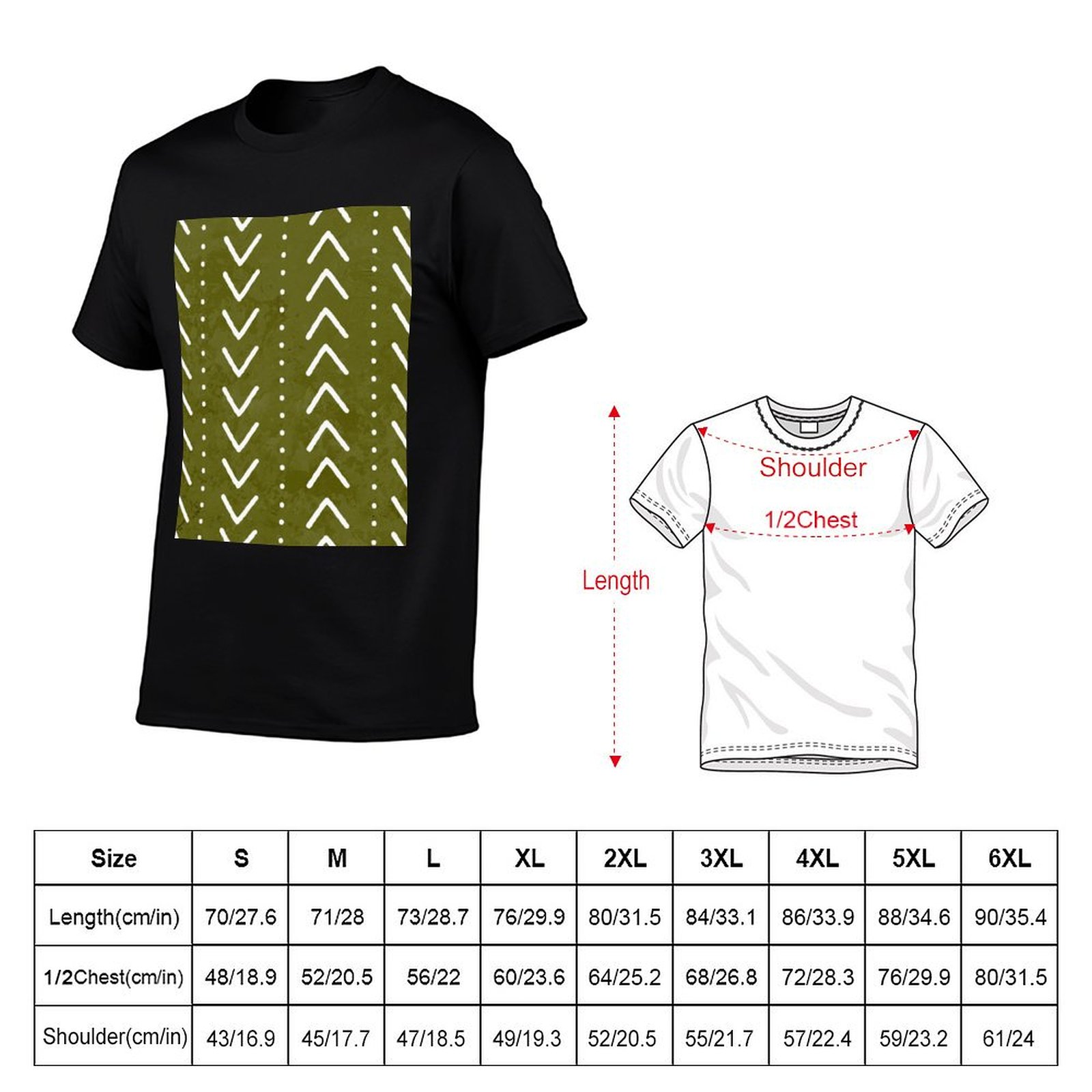 Olive Green Mudcloth Arrows Pa - Mudcloth Print Top 评论和价格