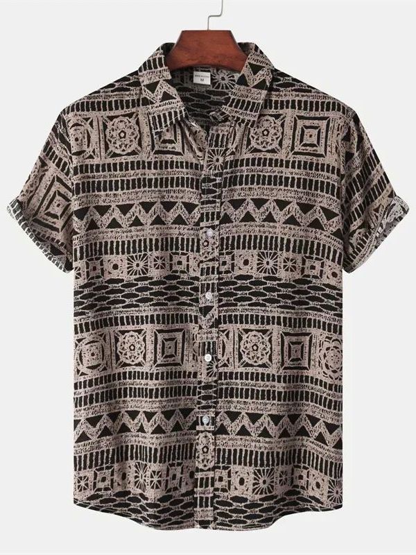 Men's Ethnic Style Short Sleev - Urban Ethnic Fashion 评论和价格