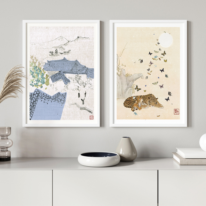 Korean Art Print Asian Traditi - Hanbok Modern Set 评论和价格