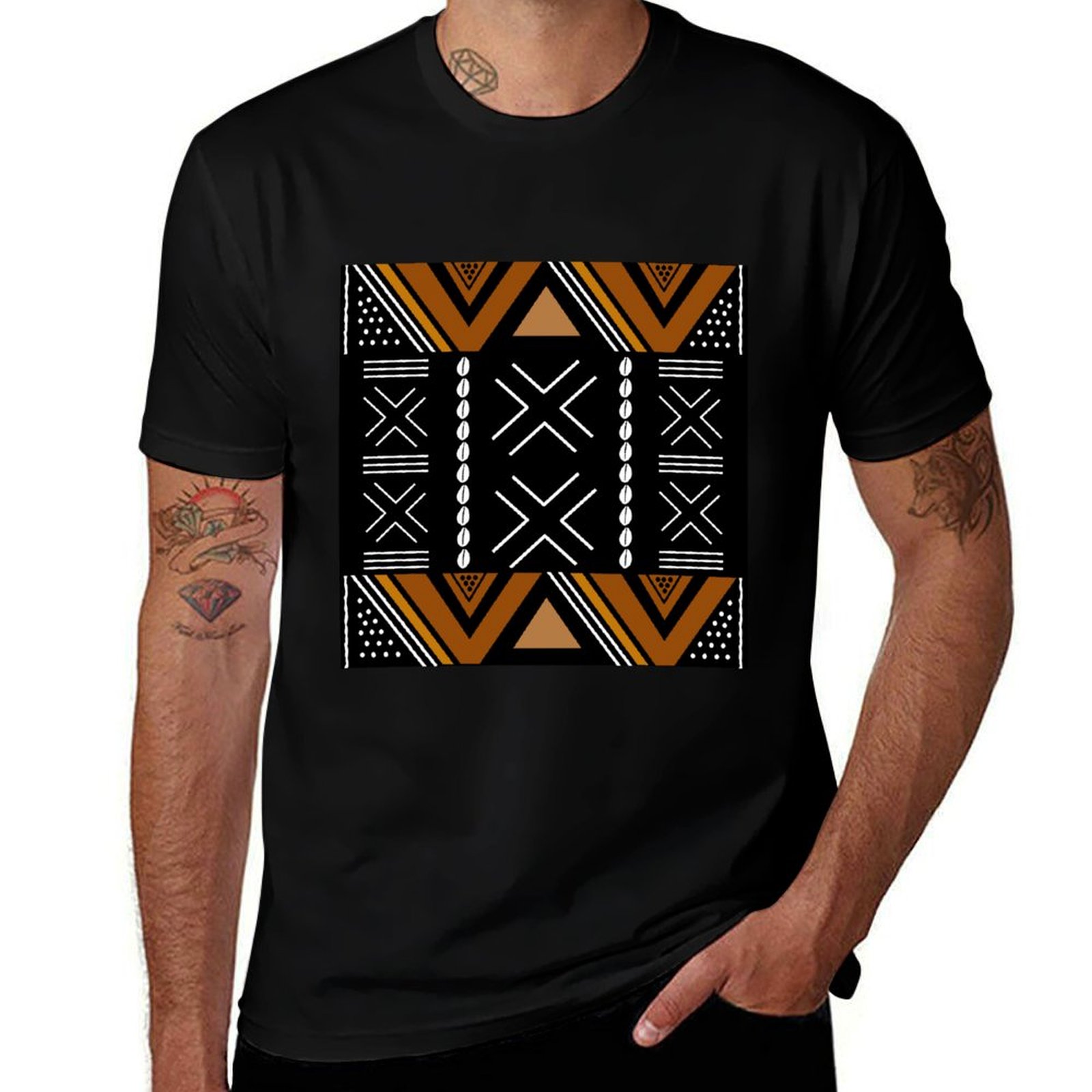 African Mud Cloth Bogolan Desi - Mudcloth Print Top 评论和价格