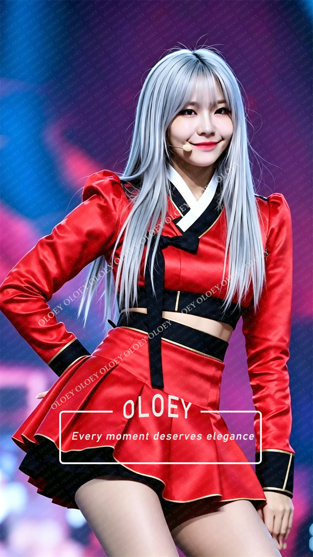 OLOEY Modern Black Red Short C - Hanbok Modern Set 评论和价格