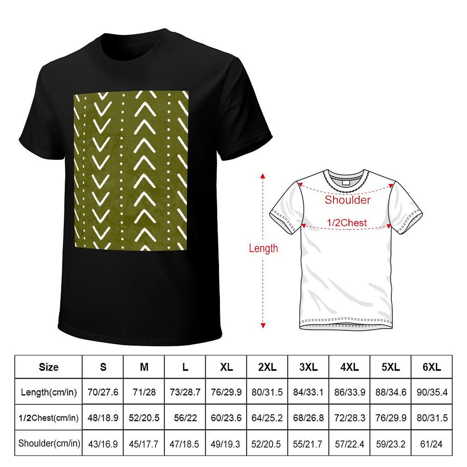 Olive Green Mudcloth Arrows Pa - Mudcloth Print Top 评论和价格