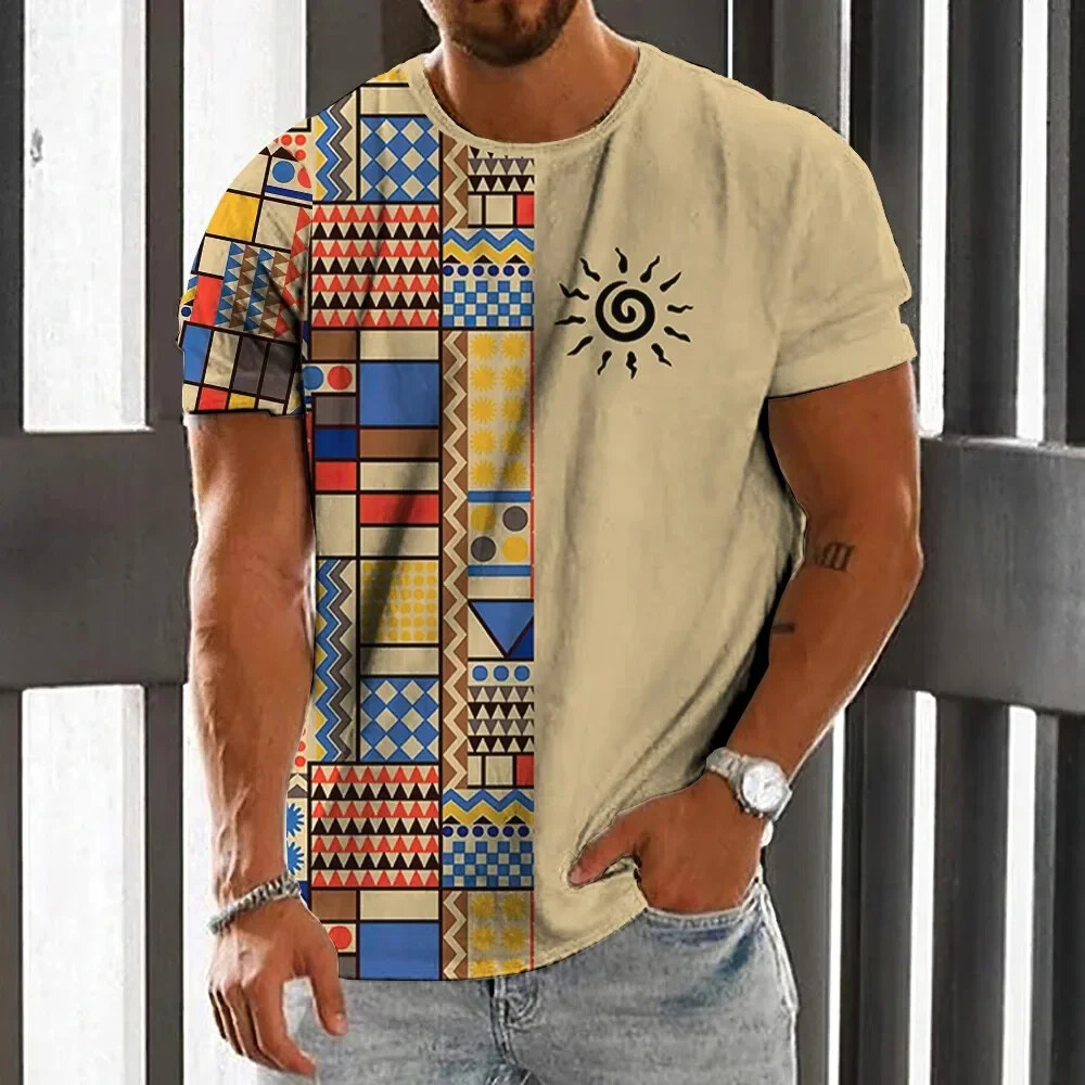 Vintage Ethnic Style Men's T-S - Men'S Ethnic Fashion Trends 评论和价格