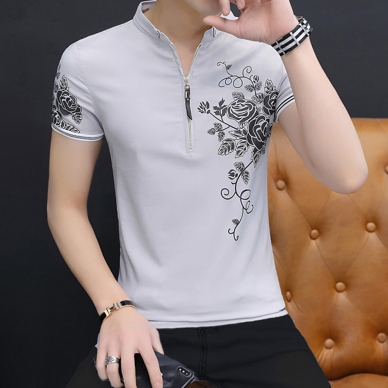Fashionable Short Sleeve Stand - Urban Ethnic Fashion 评论和价格