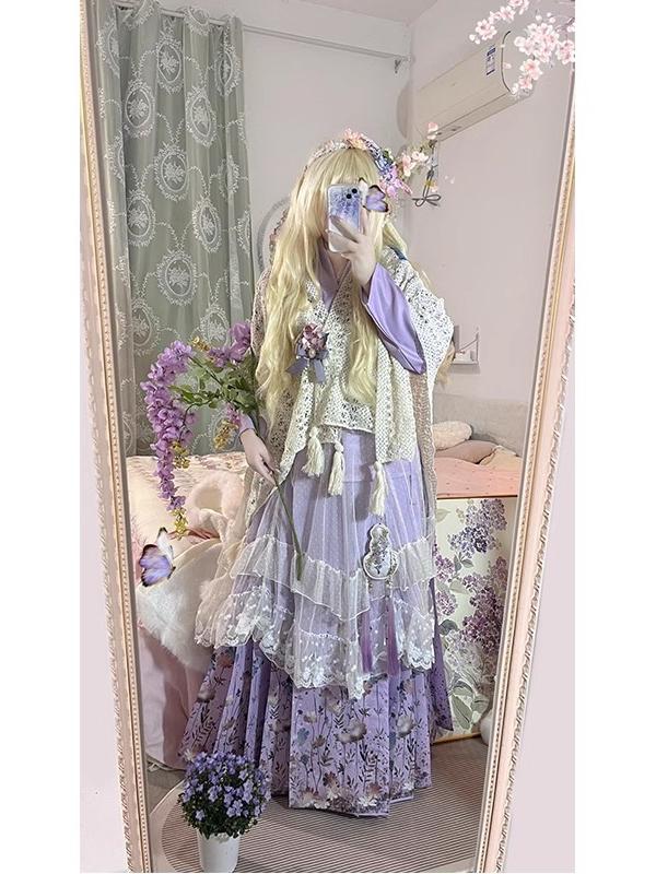 Purple Hanbok Set Daily Cute L - Hanbok Modern Set 评论和价格