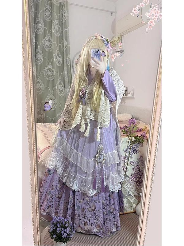 Purple Hanbok Set Daily Cute L - Hanbok Modern Set 评论和价格