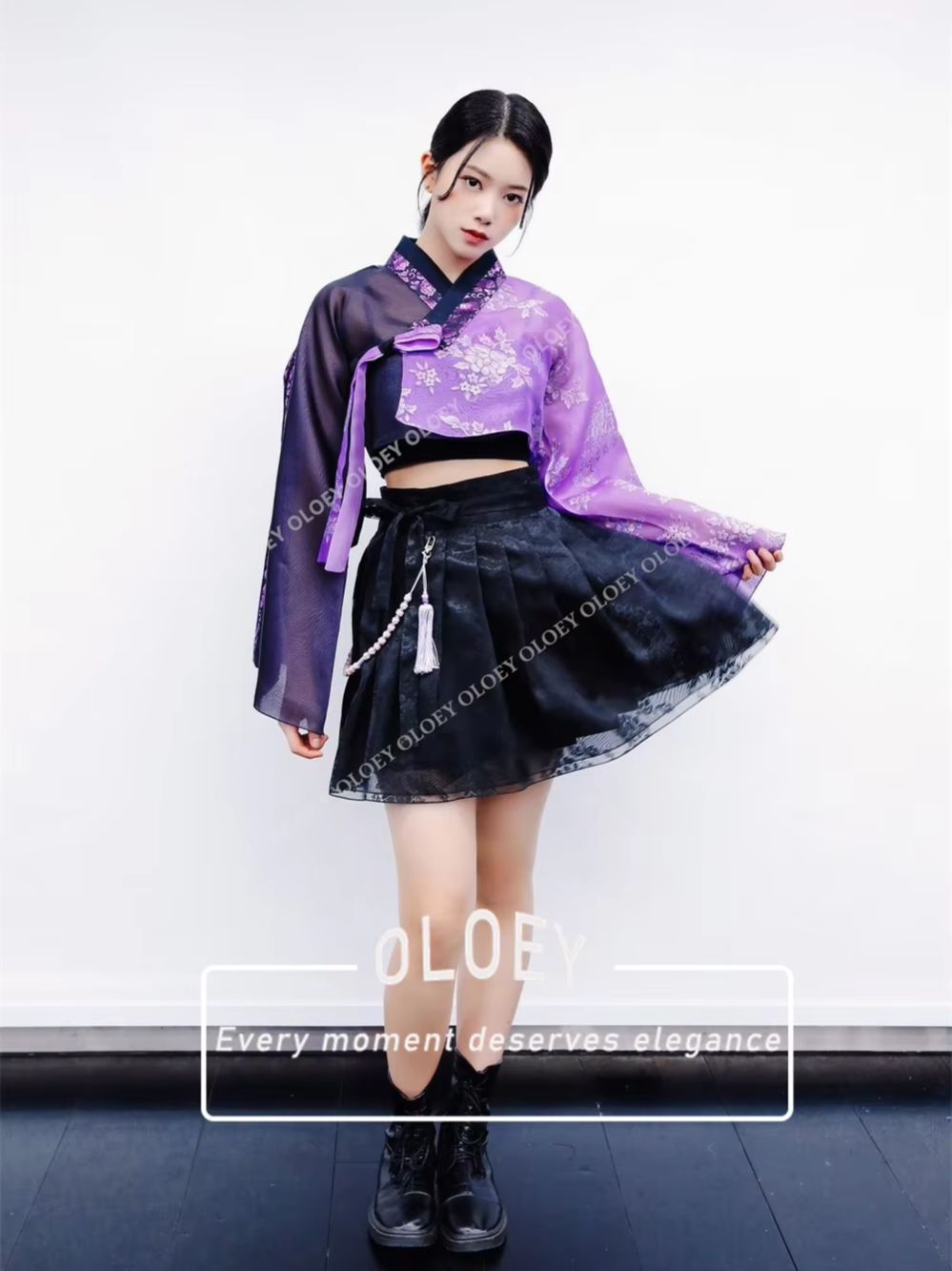 OLOEY Vintage Black Purple Han - Hanbok Modern Set 评论和价格