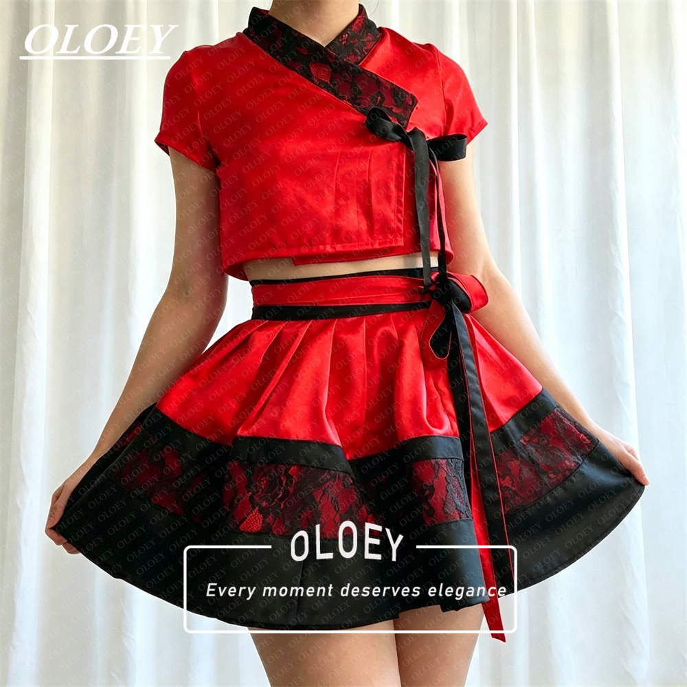 OLOEY Modern Black Red Short C - Hanbok Modern Set 评论和价格