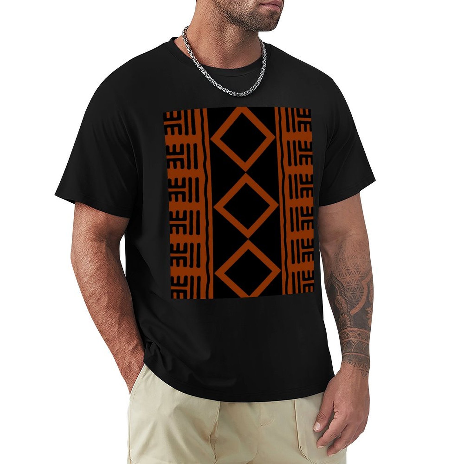Rust Colored African Mudcloth  - Mudcloth Print Top 评论和价格