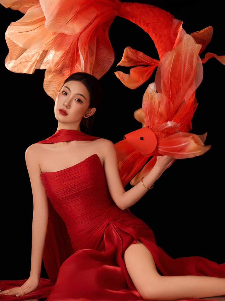 2026 New Year Red Lucky Carp C - Ethnic Fashion Shoot 评论和价格