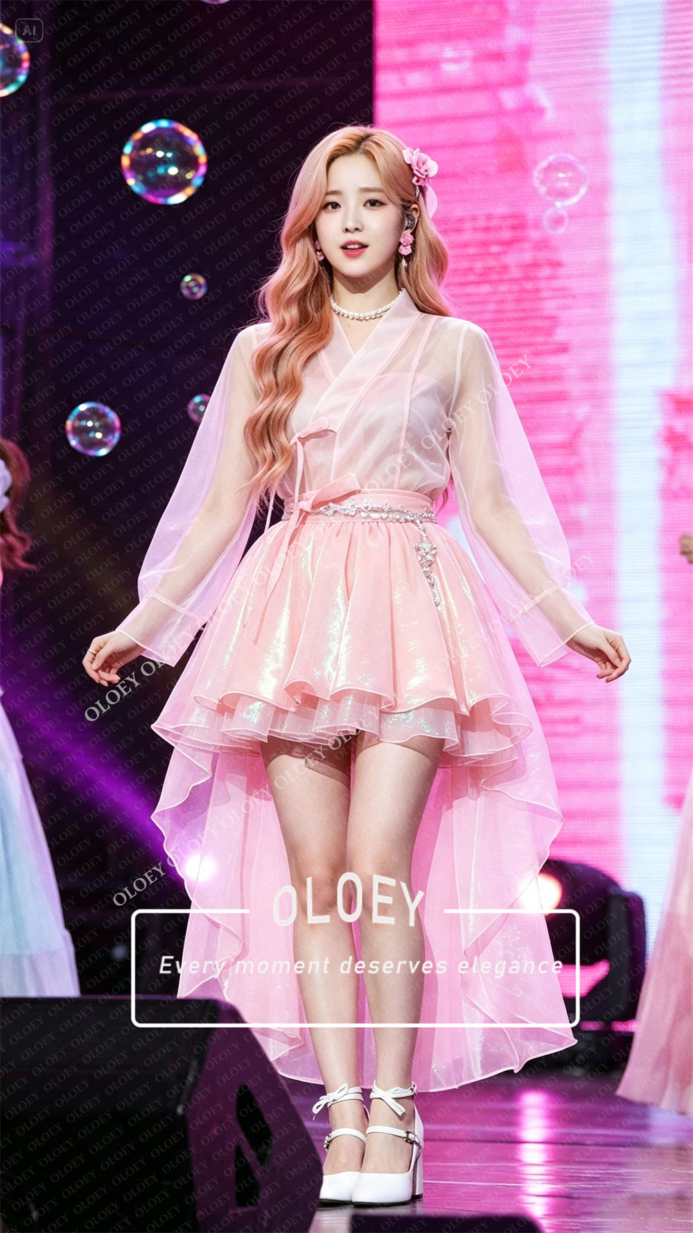 OLOEY Modern Pink Short Concer - Hanbok Modern Set 评论和价格